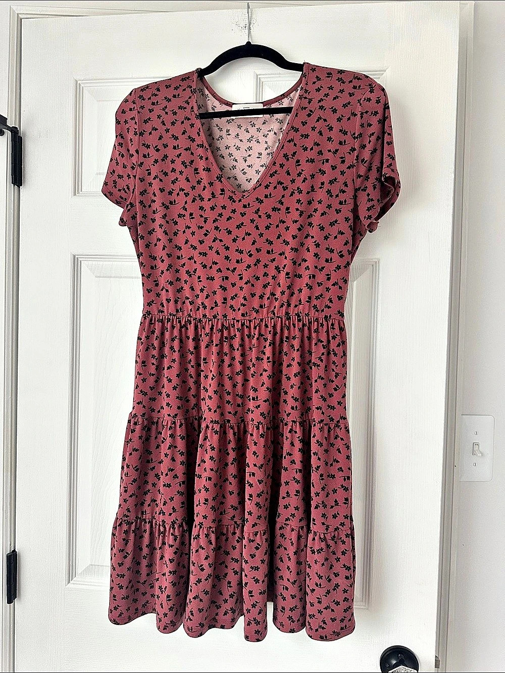 Floral Mini Dress in Pink & Black Like New